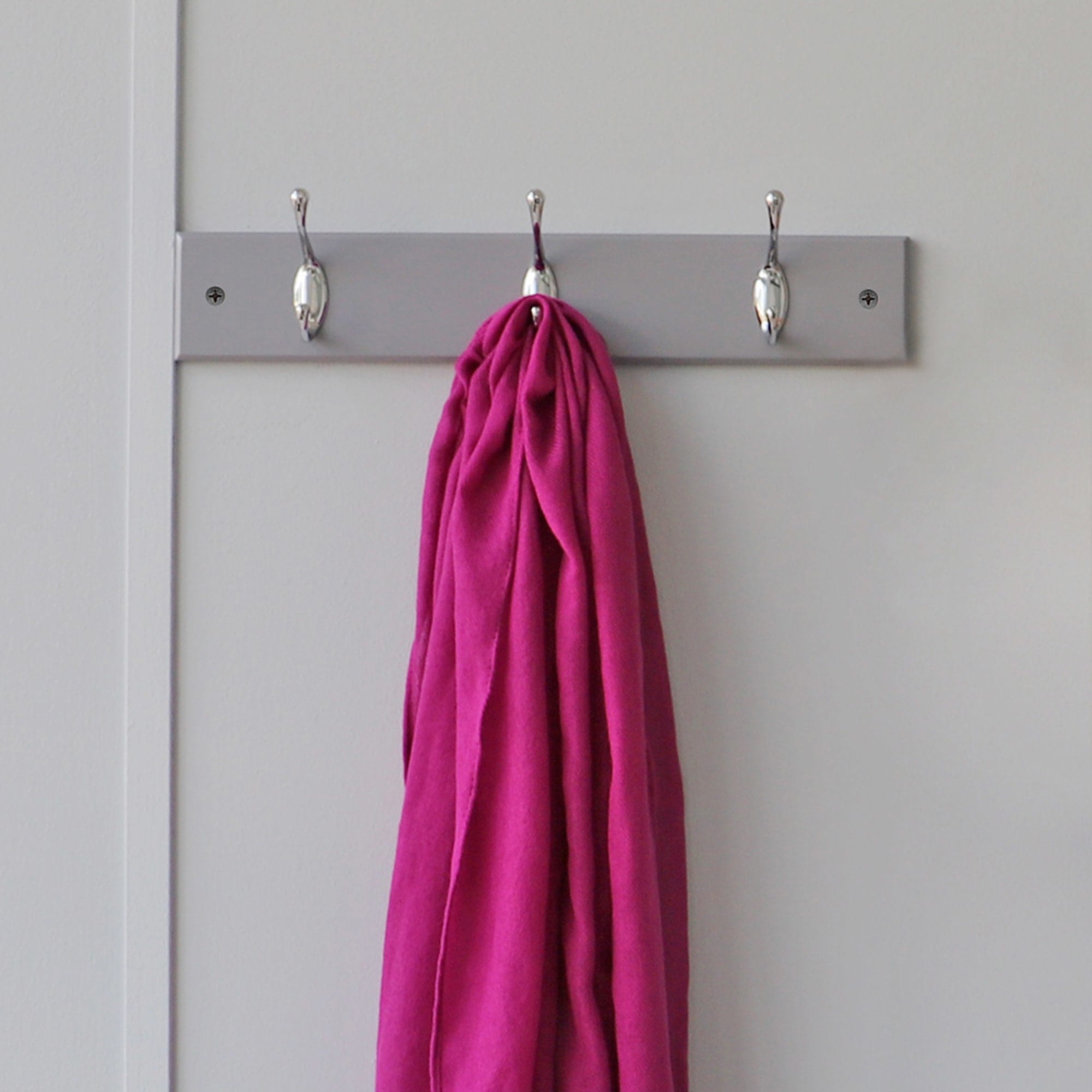 Home Basics 3 Double Hook Wall Mounted Hanging Rack, Grey $8.00 EACH, CASE PACK OF 12