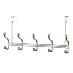Load image into Gallery viewer, Home Basics Over the Door 5 Hook Hanging Rack, Satin Nickel $7.00 EACH, CASE PACK OF 12
