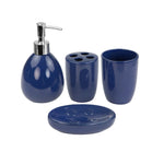 Load image into Gallery viewer, Home Basics 4 Piece Bath Accessory Set, Navy $10.00 EACH, CASE PACK OF 12
