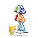 Load image into Gallery viewer, Home Basics 6 Piece Floral Mug Set With Stand, Multi-Color $10.00 EACH, CASE PACK OF 6
