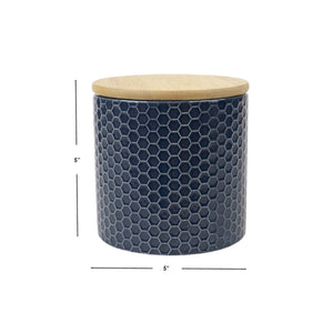 Home Basics Honeycomb Small Ceramic Canister, Navy $5.00 EACH, CASE PACK OF 12