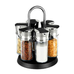 Load image into Gallery viewer, Home Basics Compact Carousel 6-Jar Spice Rack with Steel Carrying Handle, Black $10.00 EACH, CASE PACK OF 12
