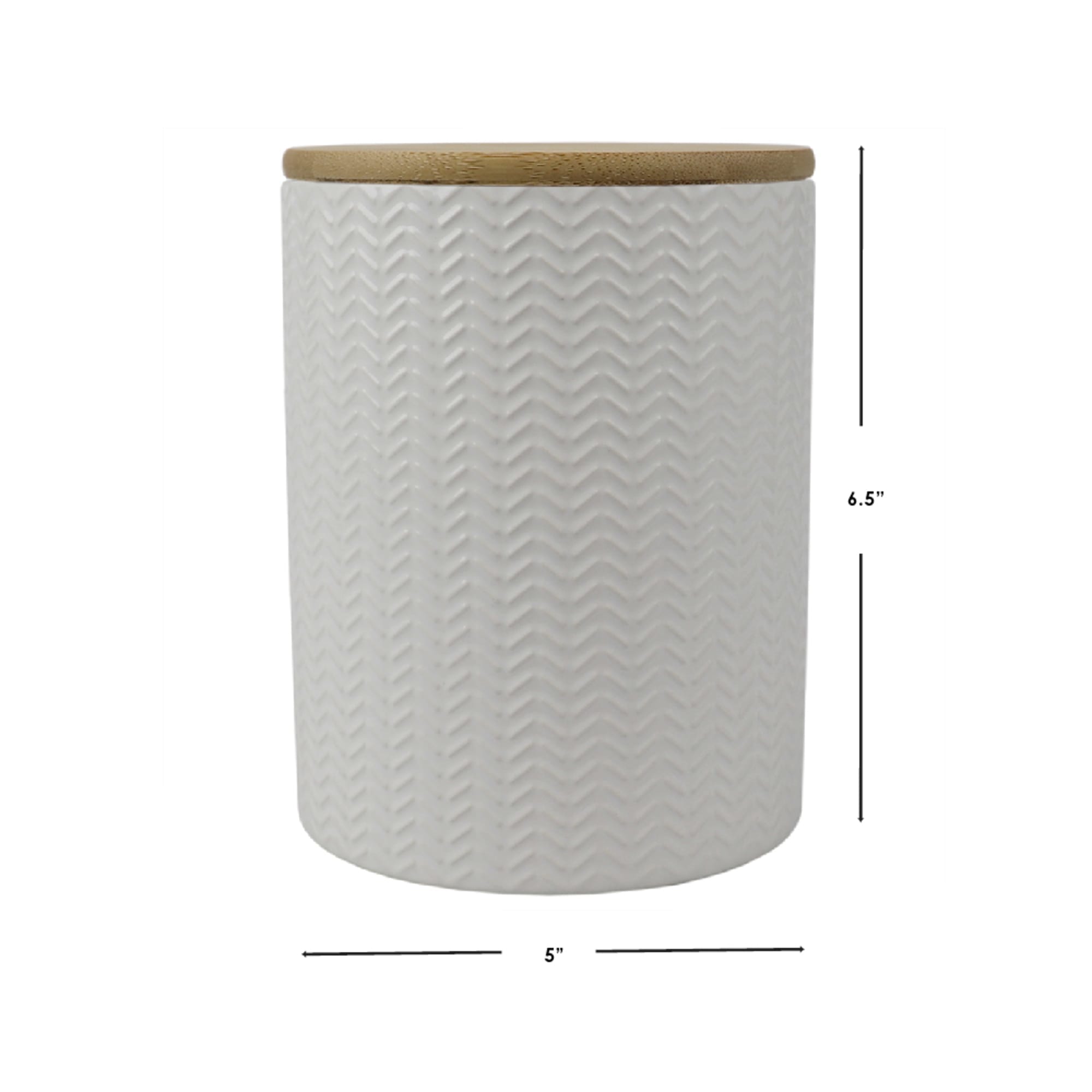 Home Basics Wave Medium Ceramic Canister, White $6.00 EACH, CASE PACK OF 12