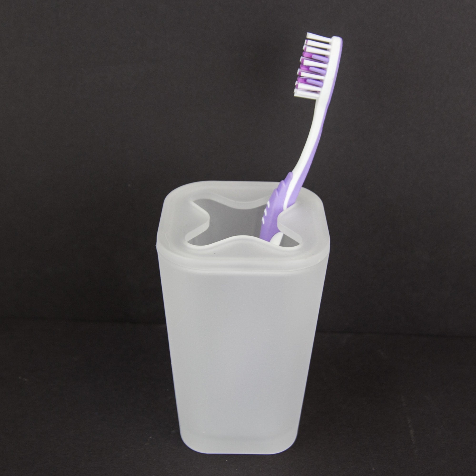 Home Basics Frosted Rubberized Plastic Toothbrush Holder $2.50 EACH, CASE PACK OF 12
