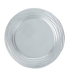 Load image into Gallery viewer, Sophia Grace 12&quot; Metallic Round Plastic Charger Plate with Wave Design on Outer Rim, Regal Silver $2.00 EACH, CASE PACK OF 12
