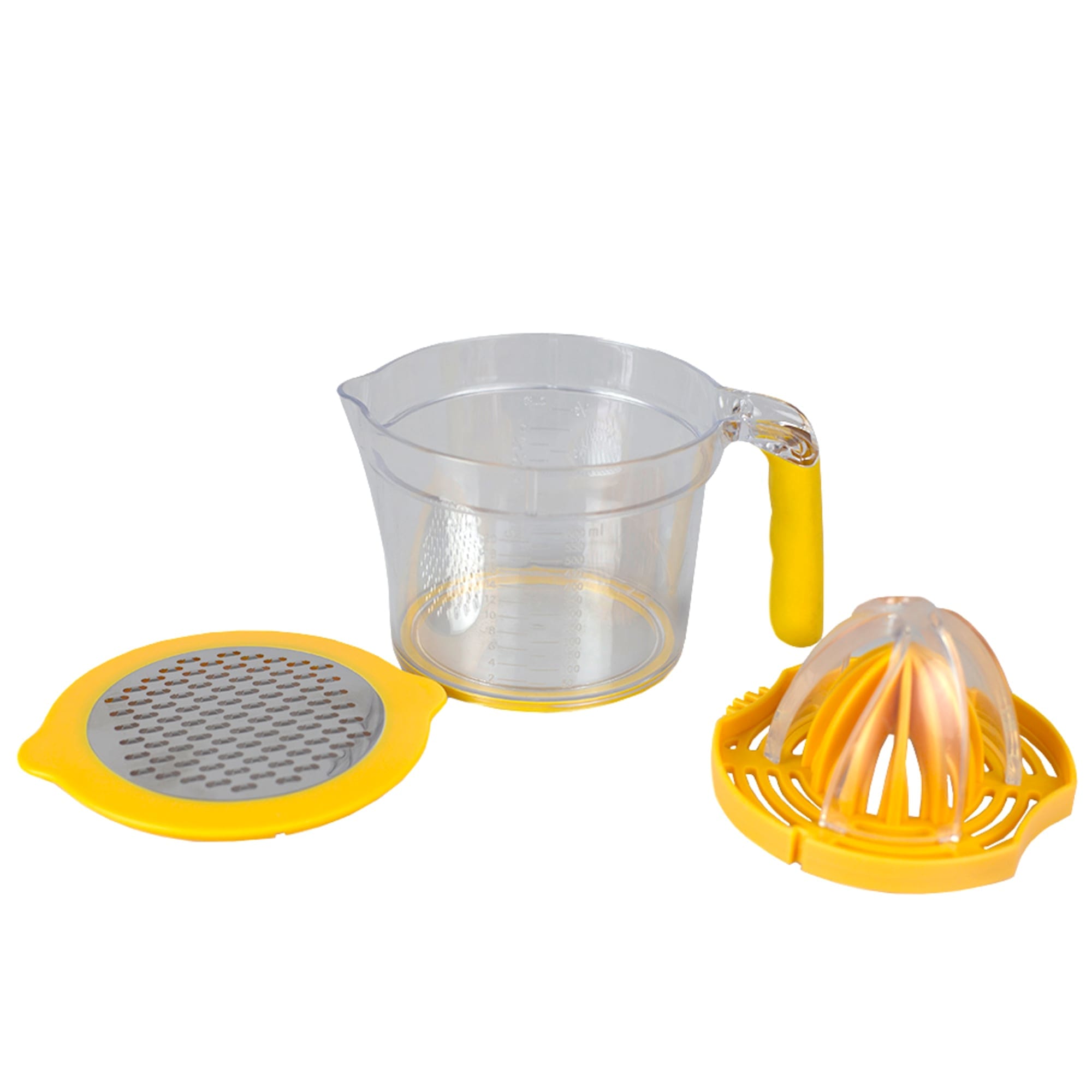 Home Basics 4-in-1  Hand Press Juicer with Built-in Measuring Cup and Egg Separator, Yellow $5.00 EACH, CASE PACK OF 24