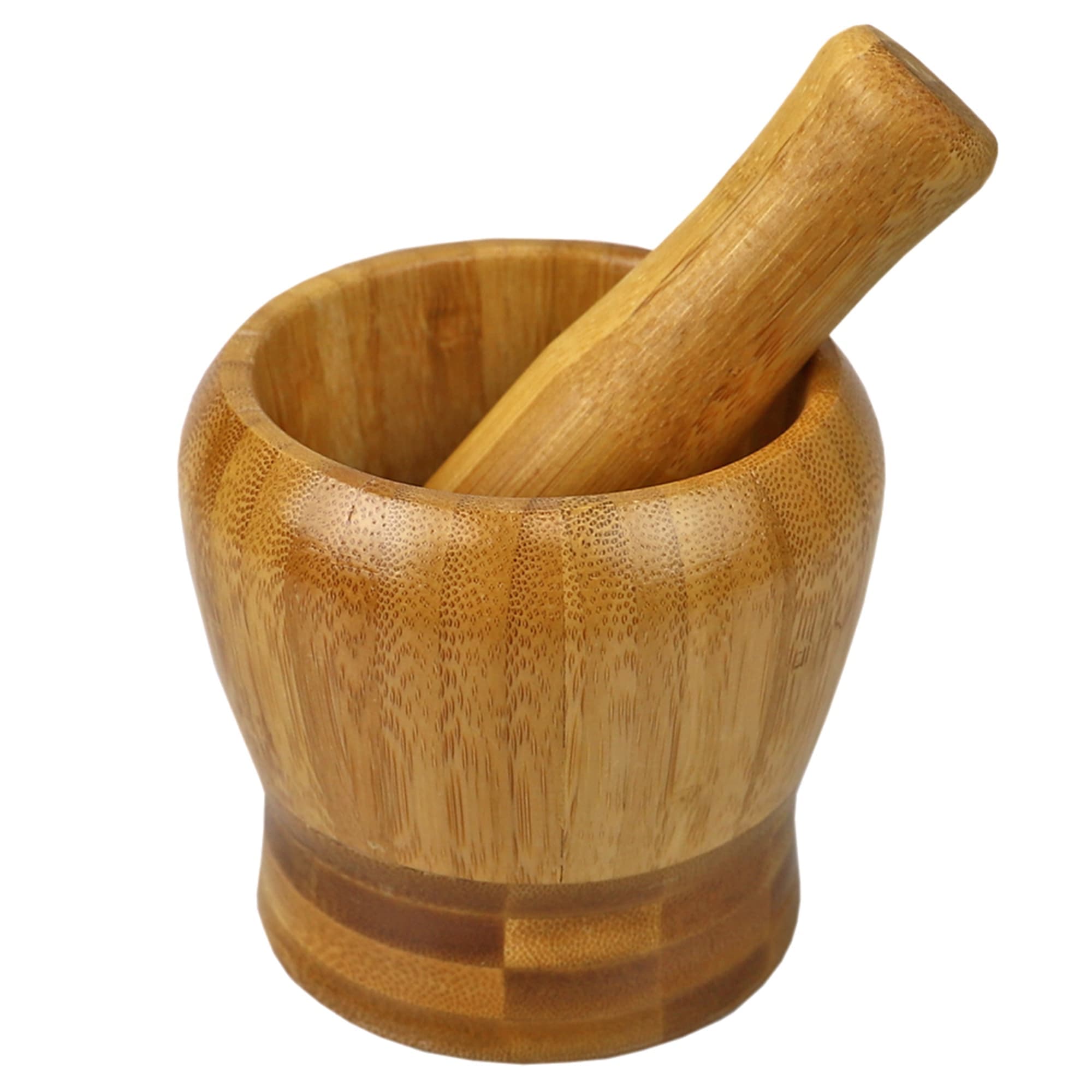 Home Basics Non-Skid Rustic  No-Spill Large Bamboo Mortar and Pestle, Natural $6.50 EACH, CASE PACK OF 12