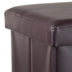 Load image into Gallery viewer, Home Basics Faux Leather Storage Ottoman, Brown $12.00 EACH, CASE PACK OF 6
