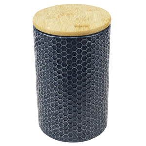 Home Basics Honeycomb Large Ceramic Canister, Navy $7.00 EACH, CASE PACK OF 12