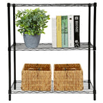Load image into Gallery viewer, Home Basics 3 Tier Wide Steel Wire Shelf, Black $30.00 EACH, CASE PACK OF 4

