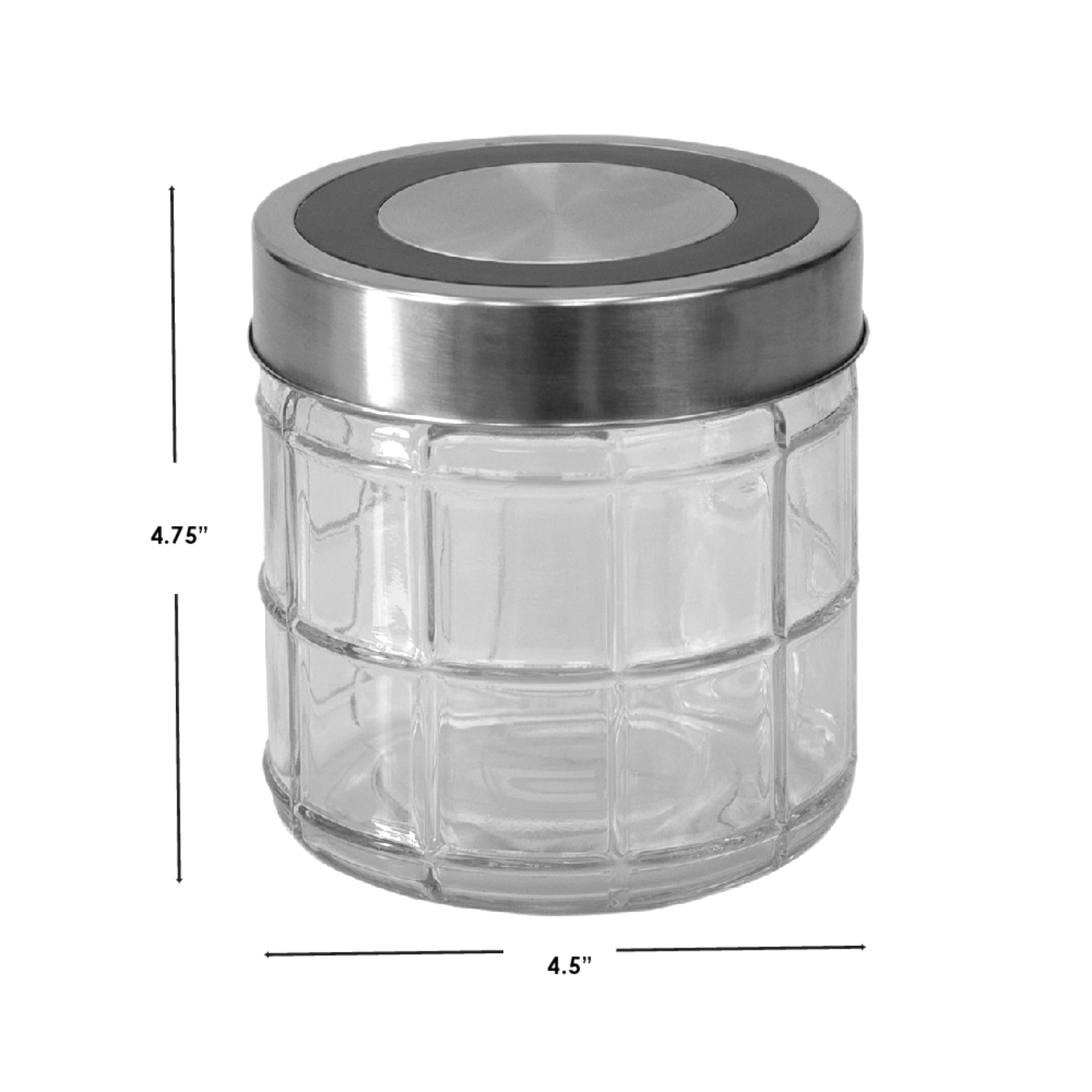 Home Basics Chex Collection 22 oz. Small Glass Canister  $2.00 EACH, CASE PACK OF 12