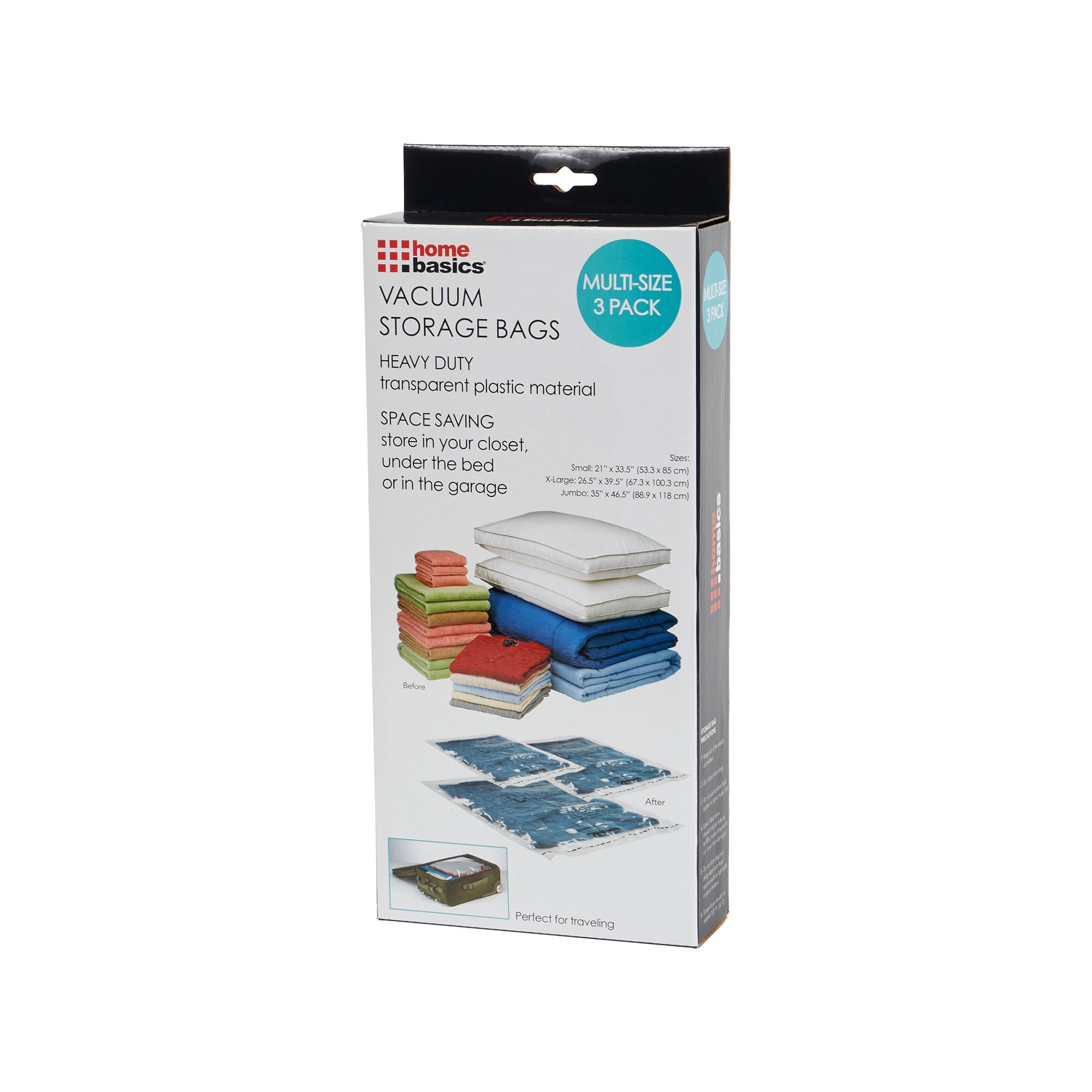 Home Basics Plastic Vacuum Storage Bags, (Pack of 3) $6.00 EACH, CASE PACK OF 12