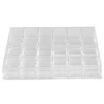Load image into Gallery viewer, Home Basics 24 Compartment Transparent Plastic Cosmetic Makeup and Nail Polish Storage Organizer Holder, Clear $5.00 EACH, CASE PACK OF 12
