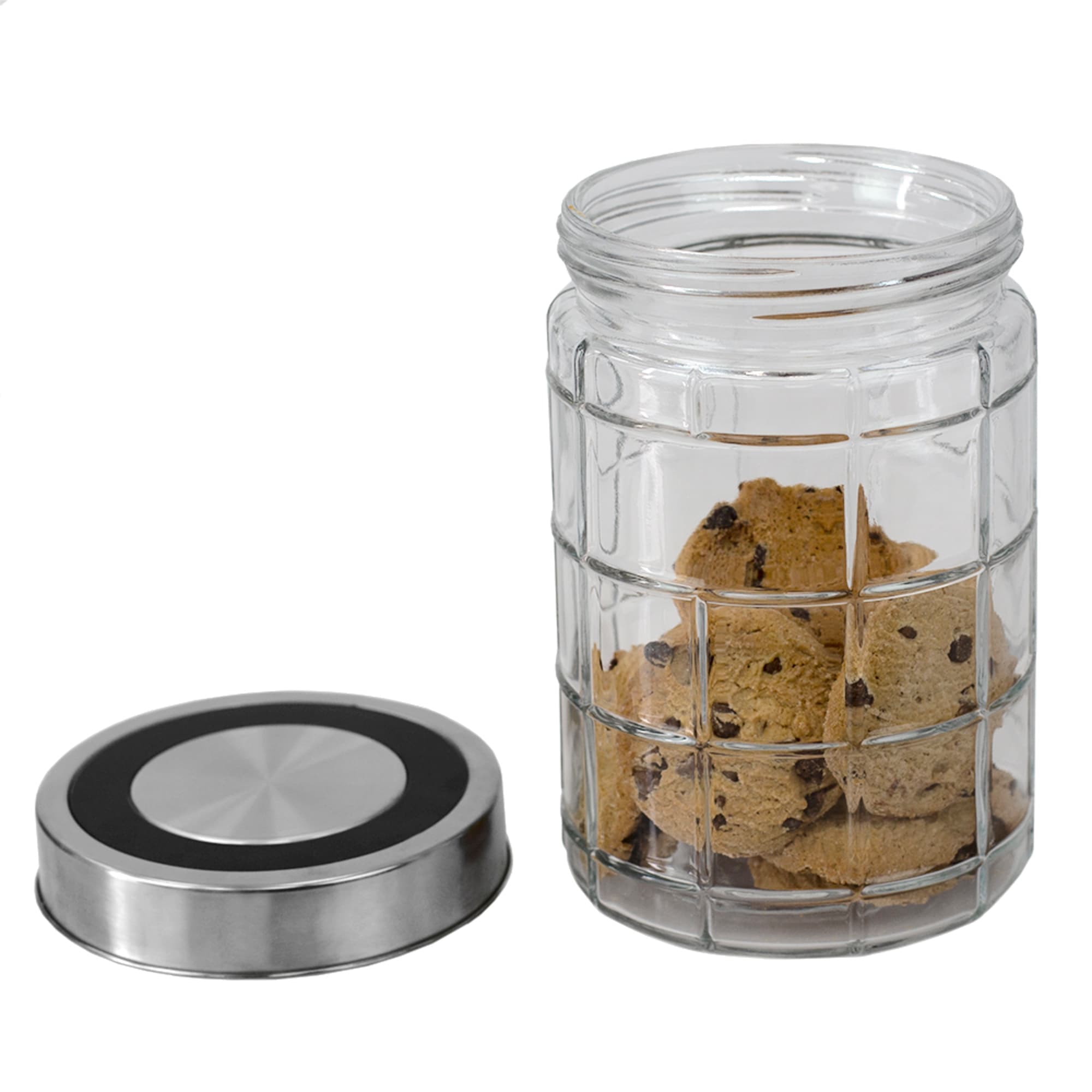 Home Basics Chex Collection 37 oz. Medium Glass Canister $2.50 EACH, CASE PACK OF 12