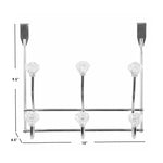 Load image into Gallery viewer, Home Basics Chrome Plated Steel 3 Hook Over the Door Hanging Rack, Crystals $5.00 EACH, CASE PACK OF 12
