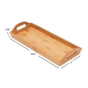 Home Basics Bamboo Bathroom Vanity Tray with Handles, Natural $8.00 EACH, CASE PACK OF 12
