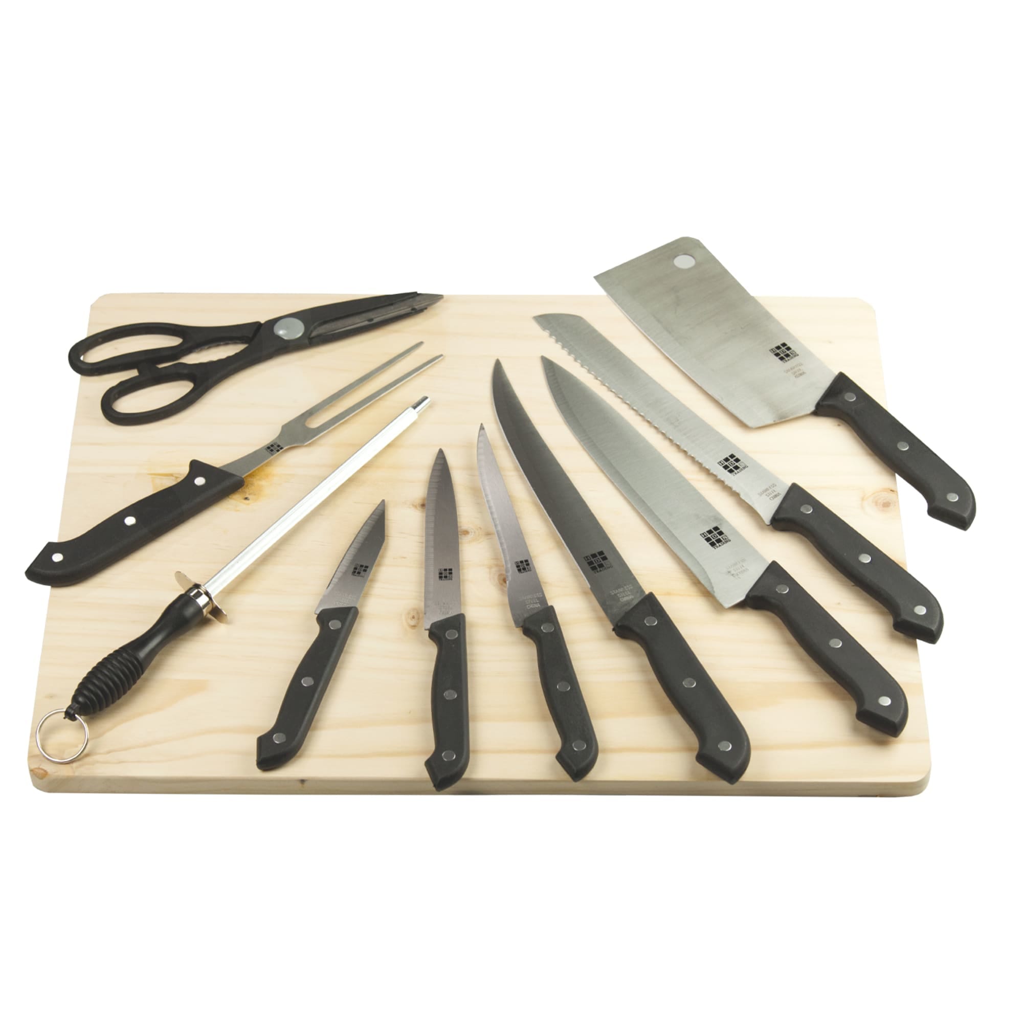 Home Basics 10 Piece Knife Set with Cutting Board, Each - King Soopers