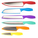Load image into Gallery viewer, Home Basics 6 Stainless Steel  Knife Set with Colorful Slip Covers $8.00 EACH, CASE PACK OF 12
