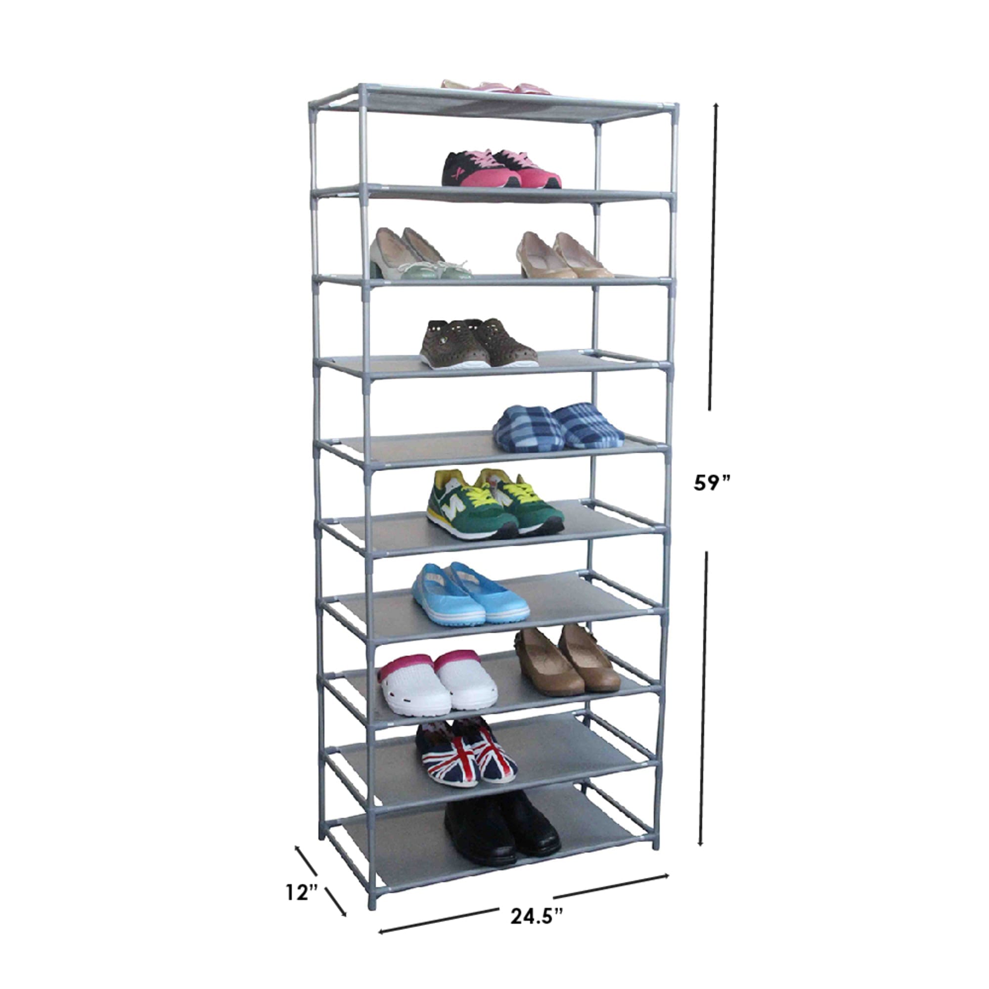 Home Basics 30  Pair Non-Woven Multi-Purpose Stackable Free-Standing Shoe Rack, Grey $20.00 EACH, CASE PACK OF 6