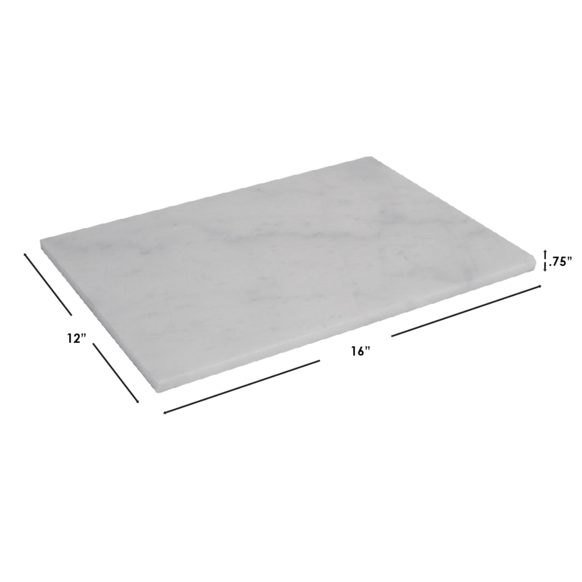 Home Basics 12 x 16 Marble Cutting Board, White, TABLETOP