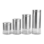 Load image into Gallery viewer, Home Basics Essence Collection 4 Piece Stainless Steel Canister Set $15.00 EACH, CASE PACK OF 4
