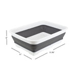 Load image into Gallery viewer, Michael Graves Design Pop Up Collapsible White Plastic and Grey Silicone Dish Pan $6.00 EACH, CASE PACK OF 12
