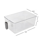 Load image into Gallery viewer, Home Basics Large Pull-Out Plastic Storage Bin with Soft Grip Handle, Clear $4.00 EACH, CASE PACK OF 12

