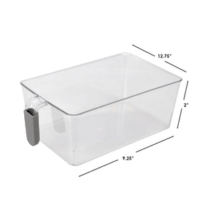 Home Basics Large Pull-Out Plastic Storage Bin with Soft Grip Handle, Clear $4.00 EACH, CASE PACK OF 12