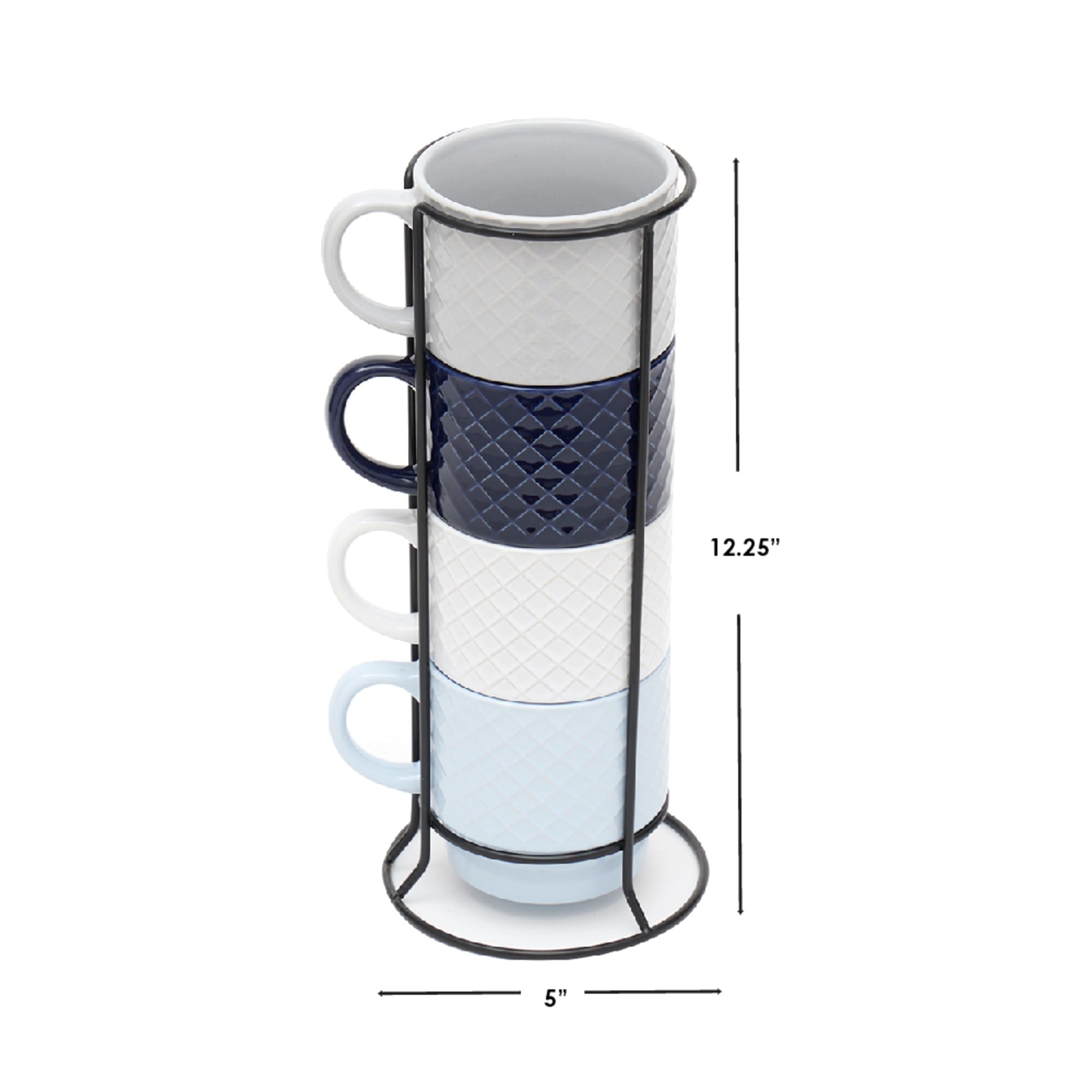 Home Basics Embossed Weave 4 Piece Stackable Mug Set with Stand
 $10.00 EACH, CASE PACK OF 6