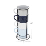 Load image into Gallery viewer, Home Basics Embossed Weave 4 Piece Stackable Mug Set with Stand
 $10.00 EACH, CASE PACK OF 6
