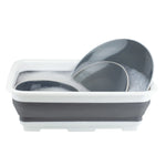 Load image into Gallery viewer, Michael Graves Design Pop Up Collapsible White Plastic and Grey Silicone Dish Pan $6.00 EACH, CASE PACK OF 12
