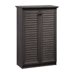 Load image into Gallery viewer, Home Basics 4 Tier Tall Shoe Cabinet with Louvered Doors, Brown $150 EACH, CASE PACK OF 1
