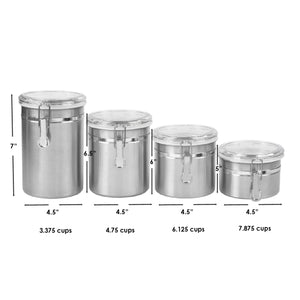 Home Basics 4 Piece Stainless Steel Canister Set $30.00 EACH, CASE PACK OF 6