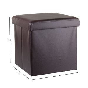 Home Basics Faux Leather Storage Ottoman, Brown $12.00 EACH, CASE PACK OF 6