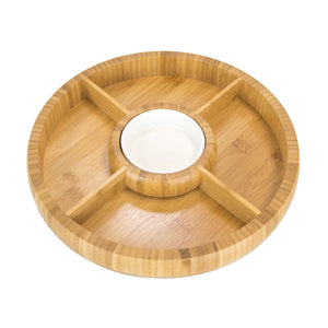 Home Basics Bamboo Chip and Dip Bowl, Natural $15.00 EACH, CASE PACK OF 6