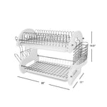 Load image into Gallery viewer, Home Basics 2 Tier Plastic Dish Drainer, White $20.00 EACH, CASE PACK OF 6
