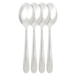 Load image into Gallery viewer, Hammered Silver 4-Piece Dinner Spoon Set - Stainless Steel Flatware Dinner Utensils, Essential Kitchen Cutlery Set, Dishwasher Safe $2.00 EACH, CASE PACK OF 24
