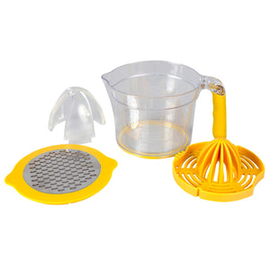 Home Basics 4-in-1  Hand Press Juicer with Built-in Measuring Cup and Egg Separator, Yellow $5.00 EACH, CASE PACK OF 24