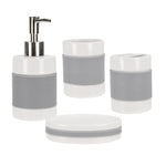 Load image into Gallery viewer, Home Basics 4 Piece Bath Accessory Set With Rubber Grips $10.00 EACH, CASE PACK OF 12
