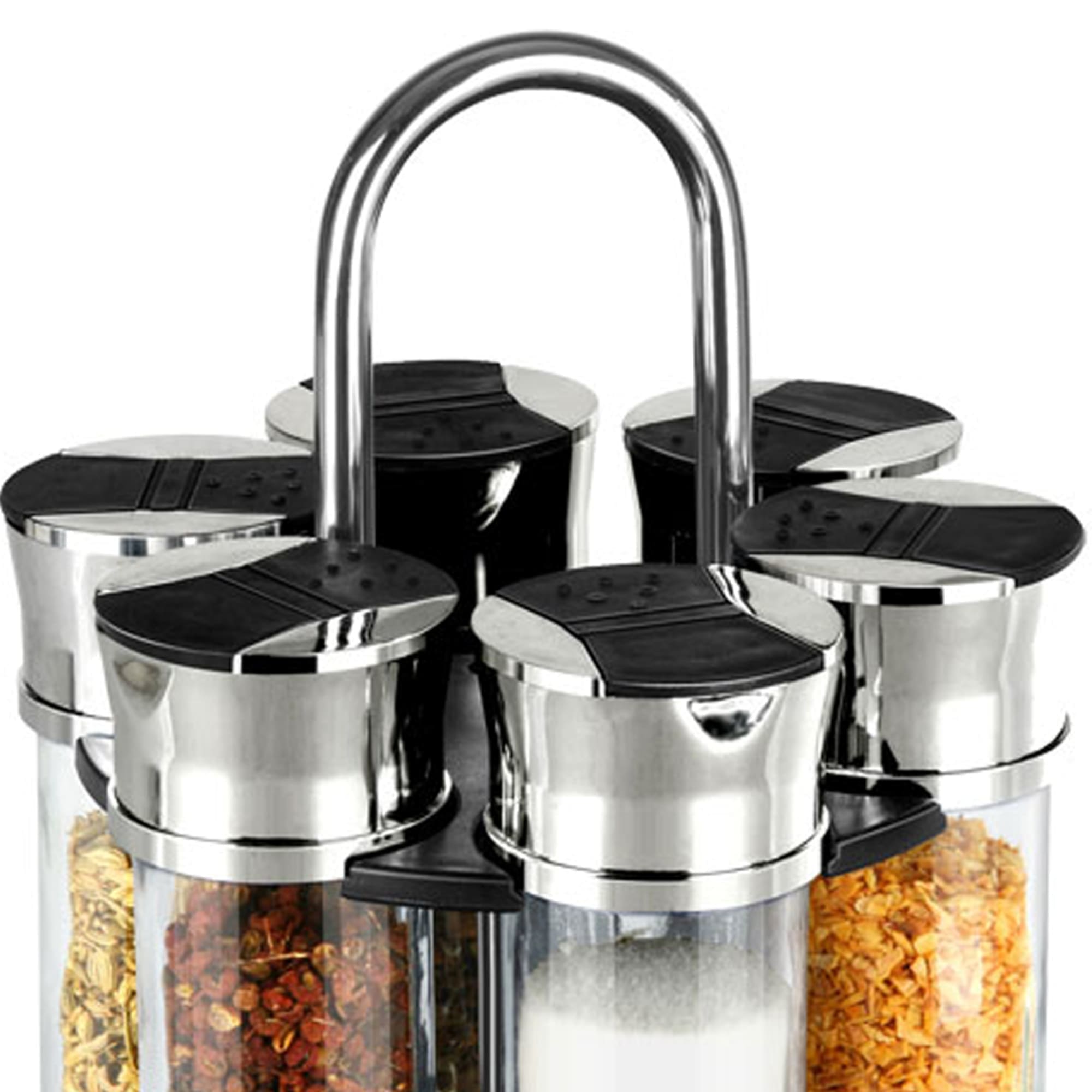 Home Basics Compact Carousel 6-Jar Spice Rack with Steel Carrying Handle, Black $10.00 EACH, CASE PACK OF 12