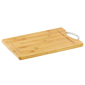 Home Basics 8" x 12"  Bamboo Cutting Board with Juice Groove and Stainless Steel Handle $4.00 EACH, CASE PACK OF 12