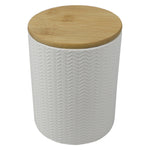 Load image into Gallery viewer, Home Basics Wave Medium Ceramic Canister, White $6.00 EACH, CASE PACK OF 12
