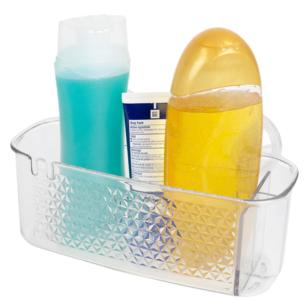 Home Basics Large Cubic Patterned Plastic Shower Caddy with