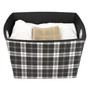 Home Basics Plaid Large Non-Woven Open Storage Bin with Grommet Handles, Black $6.00 EACH, CASE PACK OF 12