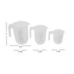 Load image into Gallery viewer, Home Basics Precise Pour 3 Piece Plastic Measuring Cup Set with Short Easy Grip Handles, Clear $2.50 EACH, CASE PACK OF 24
