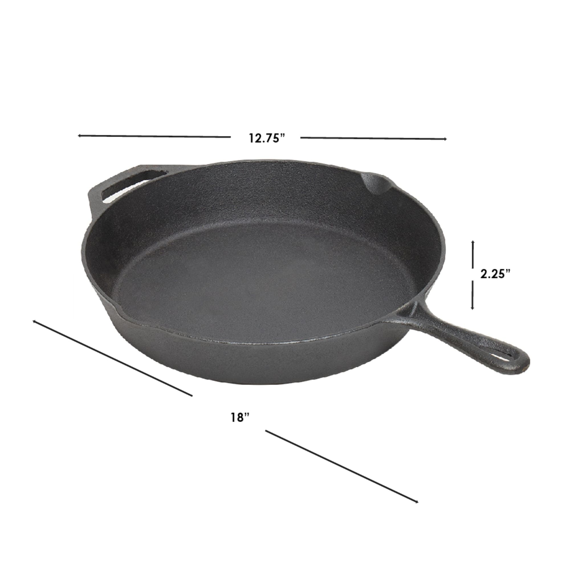 Home Basics 12-inch Pre-Seasoned Cast Iron Skillet with Pour
