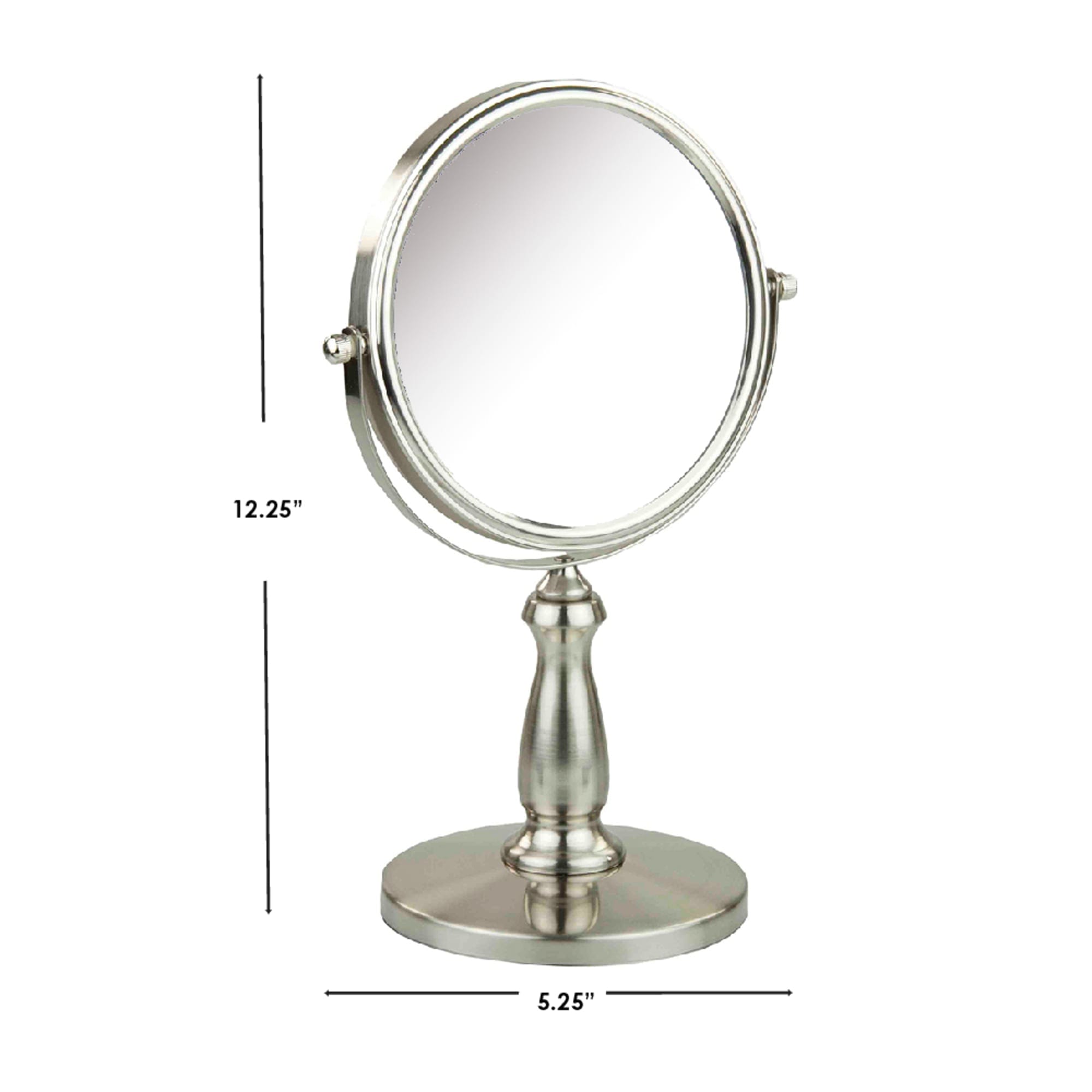 Home Basics Nadia Double Sided Cosmetic Mirror, (1x/5x Magnification), Satin Nickel $15.00 EACH, CASE PACK OF 6