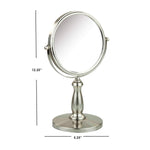 Load image into Gallery viewer, Home Basics Nadia Double Sided Cosmetic Mirror, (1x/5x Magnification), Satin Nickel $15.00 EACH, CASE PACK OF 6
