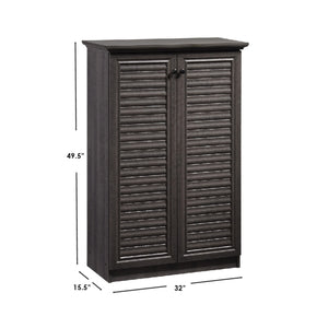 Home Basics 4 Tier Tall Shoe Cabinet with Louvered Doors, Brown $150.00 EACH, CASE PACK OF 1