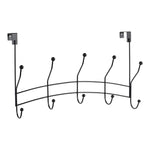 Load image into Gallery viewer, Home Basics Shelby 5 Hook Over the Door Hanging Rack, Black $5.00 EACH, CASE PACK OF 12
